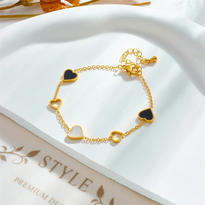 316L Heart Love Charm Bracelet For Women