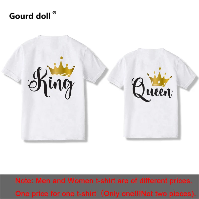 Camiseta para parejas con estampado King Queen