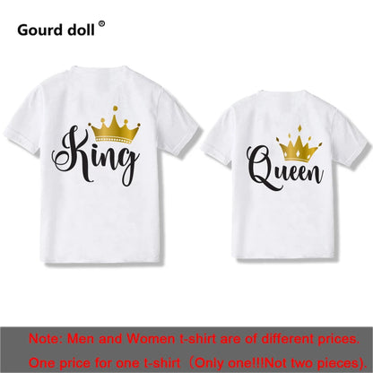 Camiseta para parejas con estampado King Queen