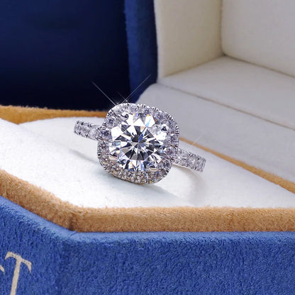 Moissanite Halo Engagement Ring