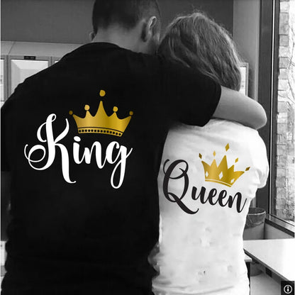 Camiseta para parejas con estampado King Queen