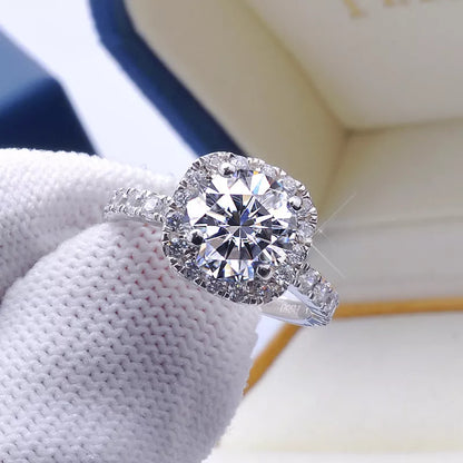 Moissanite Halo Engagement Ring