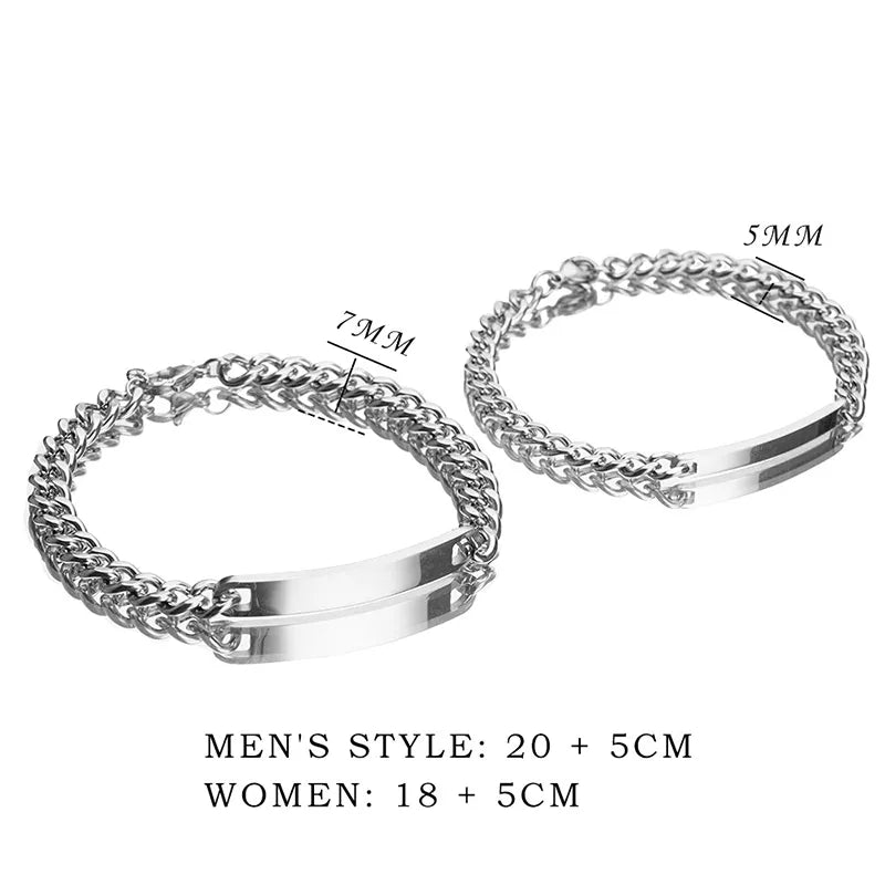 2Pcs/set Valentines Anniversary Couple Bracelet