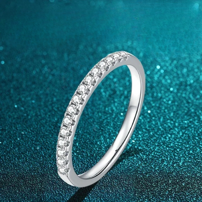 Moissanite Eternity Band Engagement Ring