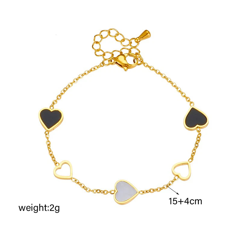 316L Heart Love Charm Bracelet For Women