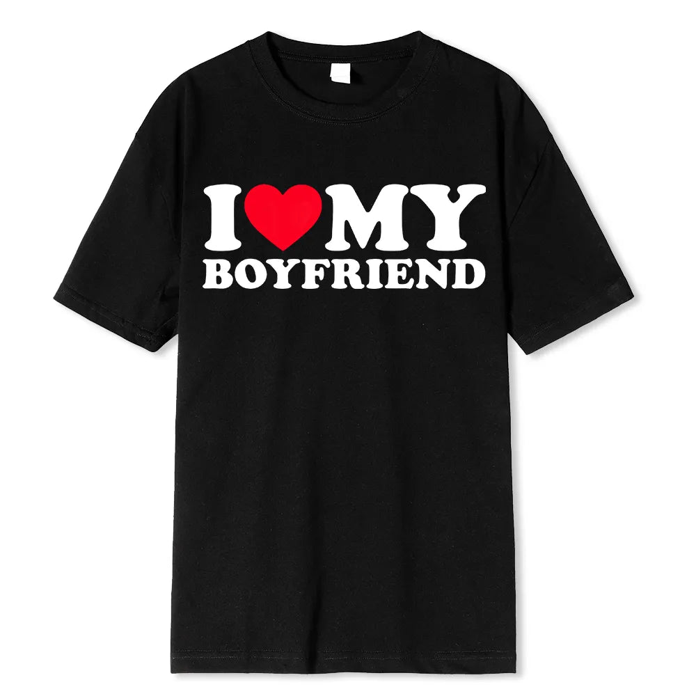 „I Love My Boyfriend“-T-Shirt mit Aufdruck 