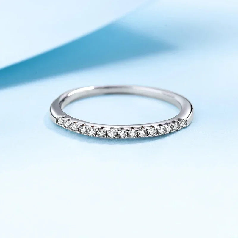 Moissanite Eternity Band Engagement Ring