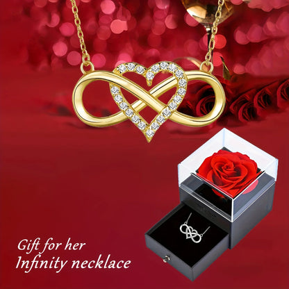 Infinity Heart Pendant Necklace Gift