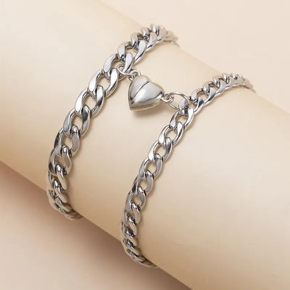 2Pcs/set Heart Magnet Couple Bracelets