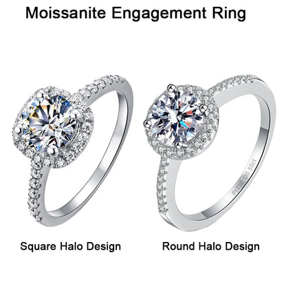 Moissanite Halo Engagement Ring