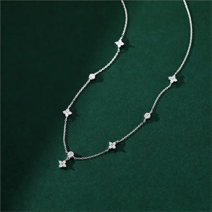 Zircon Four-leaf Flower Necklace