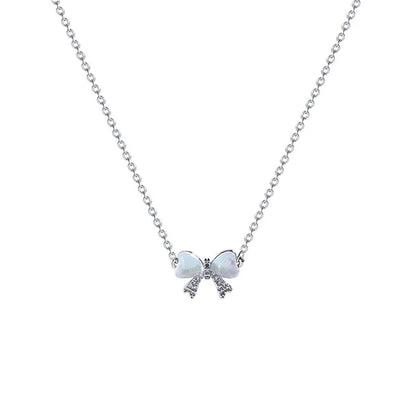 Opal Bow Necklace for Women