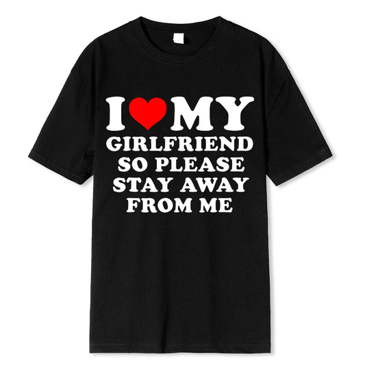 „I Love My Boyfriend“-T-Shirt mit Aufdruck 